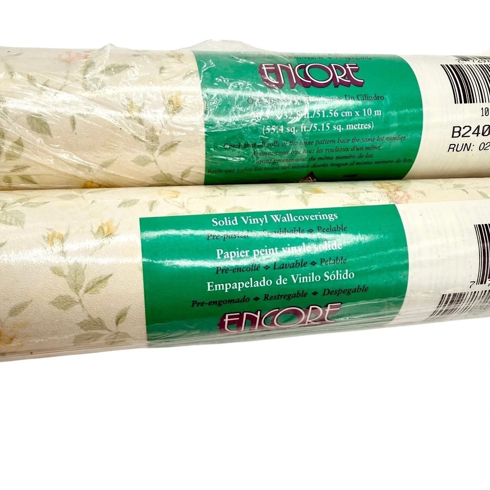 Vintage Encore Floral Vinyl Wallpaper Rolls B24062 Cottage Rose Wallcovering ~ 2